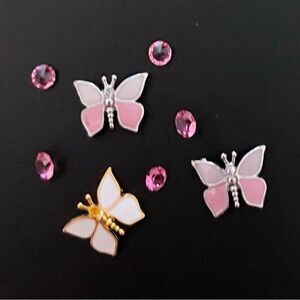 Origami Owl lot of Butterfly Charms & Swarovski Stardust Crystals